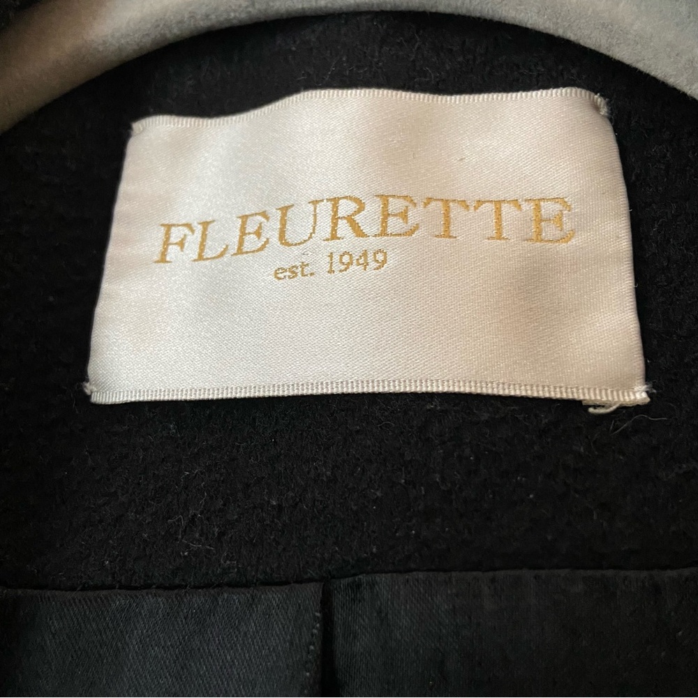 Last Chance FLEURETTE Loro Piana Wool Peacoat Black Size L - Picture 6 of 8